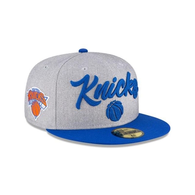 Grey New York Knicks Hat - New Era NBA NBA Draft 59FIFTY Fitted Caps USA2493857